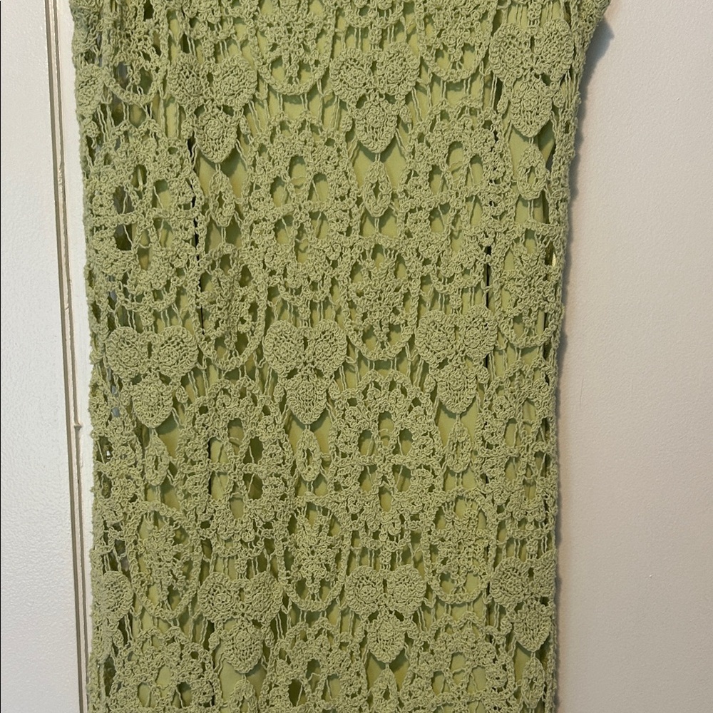 House of Harlow 1960 Light Green Crochet Maxi Dress - Picture 7 of 11